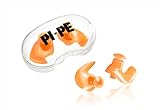 PI-PE Kids Ear Plugs One Size - 1 Pair of Reusable Earplugs - Waterproof Molded Soft Silicone Hypoallergenic Ear Plugs for Swimming, Surfing, Bathing & Showering – including storage case