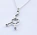 Pewter Dopamine Molecule Cast Necklace (18 Inch Chain) Sterling Silver Chain Gift Packaged with an informational Card