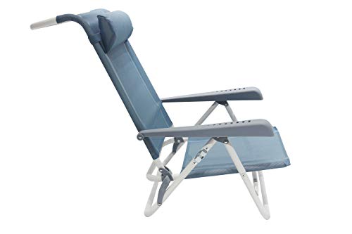 Homecall Klappbarer Strandstuhl, 7-fach verstellbar - (Blau) – Bild 4