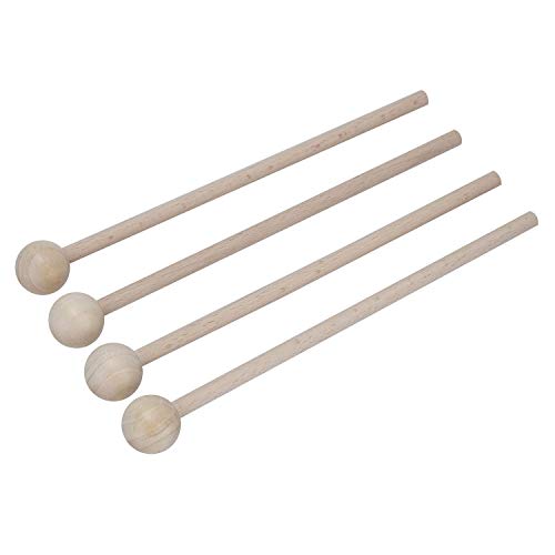 4 pcs Bell Mallets Glockenspiel Sticks, Mallet Percussion with Wood Handle Round Head Hammer for Energy Chime Xylophone Wood Block and Bells - Thumbnail 3