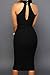 Sexy Womens Mock Neck Sheer Peep Hole Party Club Midi Dress (Medium, Black)