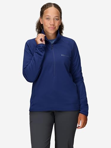 Marmot Damen Leconte Fleece 1-2 Zip, Warme Fleece-Jacke, Jacke mit 1-2-Zip Reißverschluss, atmungsaktiv, winddichte Weste, leicht zu packen, optimal für Wandern und als Midlayer, Twilight Blue, S