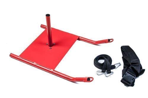 Agility Strength Training Fitness Speed Sled With Padded Shoulder Harness, Red, One Size