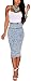 Fashionmore Women's High Waist Back Split Slit Knee Length Pencil Denim Skirt