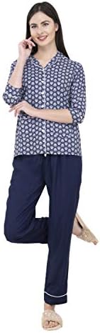Rayon Payjama Set for Women (Blue,)