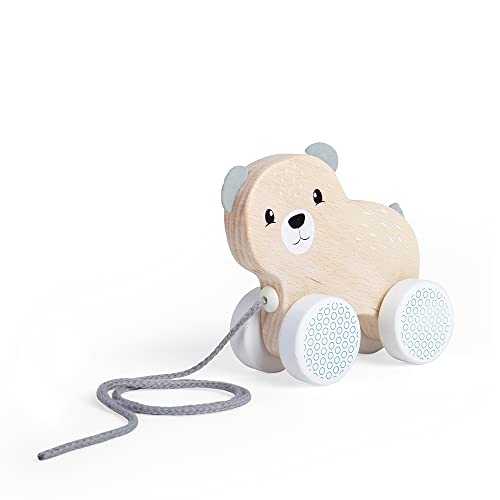 Bigjigs Toys FSC Certified Bear Pull Along Toy - Eco-Friendly Wooden Bear with…