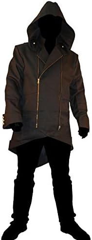 Goodsaleok Cosplay Jacket with Detachable Hood, Men-Small, All Gray