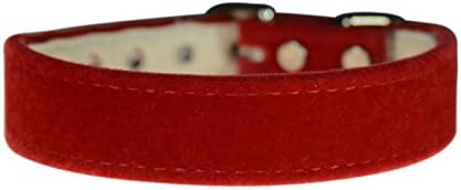 Evans Collars 3/4" Shaped Collar, Size 18, Velvet, Red