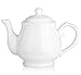 DOWAN Small Porcelain Teapot 22 Ounces White Fine Pierced Ceramic Tea Pot, Set of 1