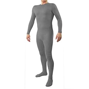 Ensnovo Adult Lycra Spandex One Piece Unitard Full Bodysuit Costume Dark Gray, XL
