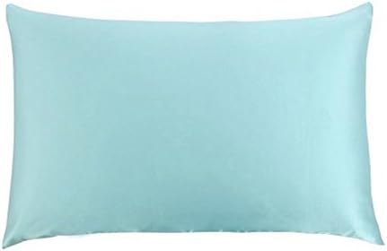 Soft Silker 100% Pure Silk Pillowcase Facial Beauty,Queen,Turquoise Blue