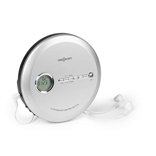 Oneconcept Cdc 100Mp3 - Discman , Affichage LCD , Système Anti-Choc , Formats Cd, Cd-R, Cd-Rw Et Cd-Mp3 , Amplification Des Basses , Usb , Antishock , Argent