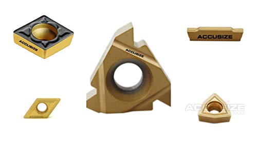 Accusize Industrial Tools 7 Pieces/Set 1/2'' Indexable Carbide Turning Tool Set with 10 Extra Carbide Inserts in Fitted Box, 2387-2004plus