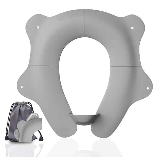 SKYROKU Foldable Kids Toilet Seat – Portable & Anti-Slip Travel Potty Training Seat for Toddlers,Safety material Baby Toilet Seat, Easy Clean & Compact for Home, Daycare, Grandparents House (Ages 2-6)