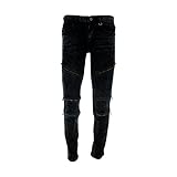 KDNK - Men's Front 3 Open Zips Stretch Skin Jeans