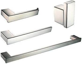 PI Juego de accesorios de baño de acero inoxidable pulido con ...