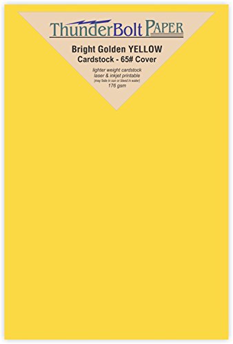 150 Bright Golden Yellow 65lb Cover|Card Paper - 4" X 6" (4X6 Inches) Photo|Card|Frame Size - 65 lb/pound Light Weight Cardstock - Quality Printable Smooth Surface for Bright Colorful Results