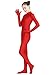 Ensnovo Womens One Piece Unitard Full Body Suit Spandex Skin Tights Red,M
