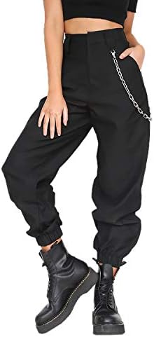 Mocure Shiny Metallic Sweatpant Holographic Jogger Pants Tapered Pant with Pocket for Women