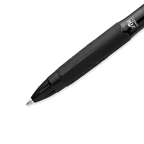uniball 307 Retractable Gel Pens, Medium Point (0.7mm), Black, 12