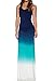 WIWIQS Women`s Tie Dye Ombre Dress Tank Top Casual Maxi Long Dress Dark Blue and Green XL
