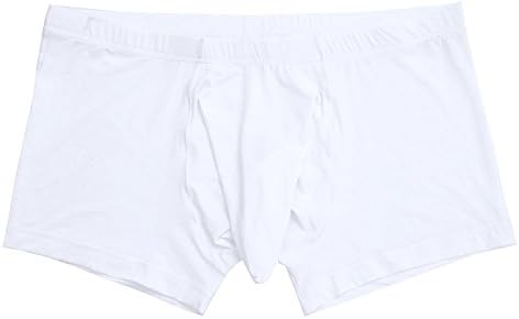 Huiqxiy Christmas Gifts Men 's Underwear Sexy Temptation Separation Ice Silk Short Boxer Brief Translucent JJ Sets (2 Colors) (White, XX-L)