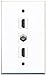 RiteAV - 2 Port HDMI and 1 Port Coax Cable TV- F-Type Wall Plate