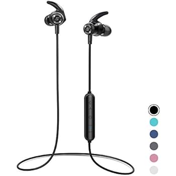 Bluetooth Headphones, Letsfit Wireless Headphones, HD Stereo Sound Wireless Earbuds w/Mic, Water Resistant Bluetooth Earbuds for Sports, Gym, Workout, Magnetic Design