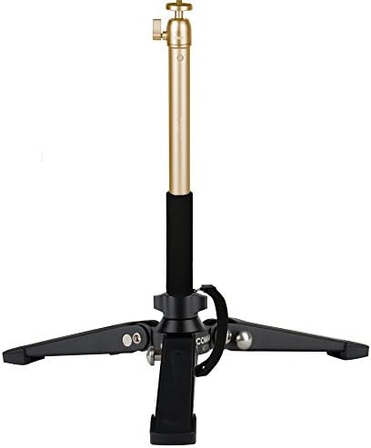 COMAN Selfie Stick Kit Included E300L Extension Shooting Pole and MT10 3-Leg Support Base Load Capacity 13.2 LB, with Phone Holder and Bluetooth Remote for Cellphones and Action Cams (Gold)