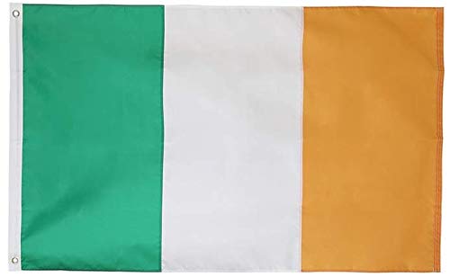 Irish (90 CN X 150 CN) Flag – Embroidered Oxford 210D Nylon with Sewn Panels - 3x5 Feet