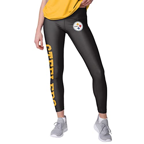 FOCO Pittsburgh Steelers NFL Womens Solid Big Wordmark Leggings
