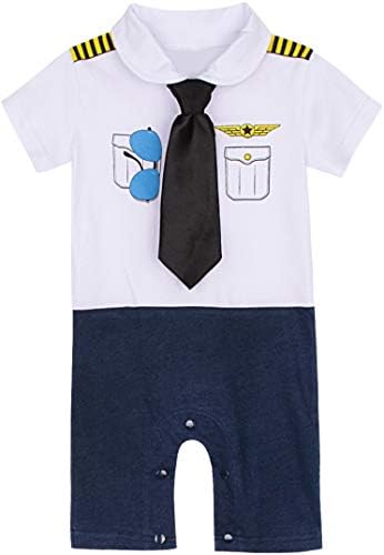 MOMBEBE COSLAND Baby Boys Pilot Romper wit Tie