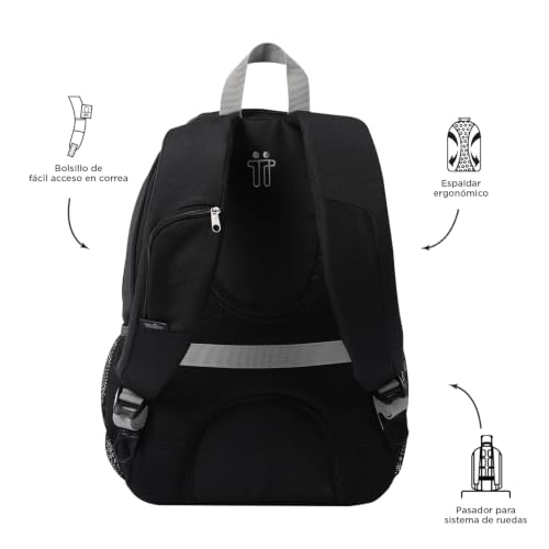 TOTTO Mochila Ergonómica Grande Porta Laptop 14 Repelente a Líquidos | Escuela - Oficina - Viaje | 25 L GOCTAL