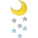 Vesil Baby Mobile for Crib Moon and Stars Baby Nursery Ceiling Crib Mobile Kids Room Hanging Decor