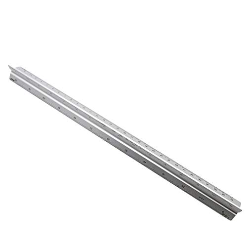POWERTOOLAluminium Triangular, Triangular Scale Ruler 1:20, 1:25, 1:50, 1:75, 1:100, 1:125 Standard 12 Inch for Architects, Students, Draftsman and Engineers(Silver - Aluminum)