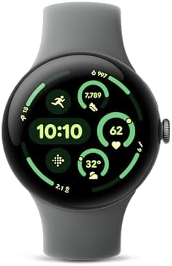 Google Pixel Watch 3 (45mm) 2024 Model - Android Smartwatch, Heart Rate Tracking, Fitbit Advanced Running, Fitness Insights, 24-Hour Battery - Matte Hazel Aluminum Case - Hazel Band - LTE