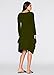 WearLove Women Asymmetrical Loose Long Sleeve Pockets Tunic Shirt Dress Army Green 2XL