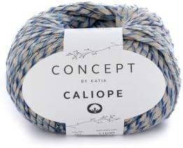 Katia Concept 60 CalIOPE Cotton Bead Blue, 60 Perle Bleu, 4.5