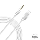 (Apple MFI Certified) Aux Cord for iPhone Xs XR X 8 7 Plus, Lightning to 3.5 mm Headphone Jack Adapter Aux Cable for Car Support iOS 11 12(White)