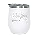 Maid Of Honor Gift -12 oz Stainless Steel Wine Tumbler with Lid (white/silver)