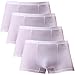 YuKaiChen Men's Ice Silk Underwear Seamless Short Boxer Briefs White 4-Pack L