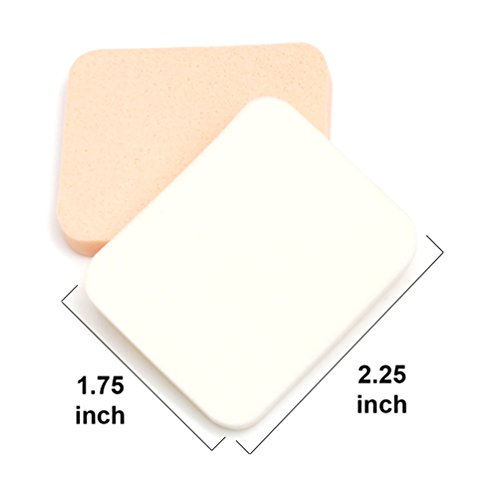 Luxxii (6 Pack) 2.25" Rectangle Powder Puff Makeup Sponge Blender, Concealer Soft Foundation Sponges