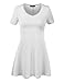 Made By Johnny MBJ WT769 Womens V Neck Trapeze Tunic XXL White