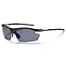 NAGA Sports Pioneer Model UV400 Sports Sunglasses - (Non Polarized Normal Grey Lens Black Frame)