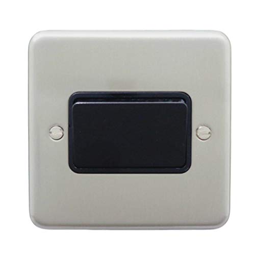 Deta 1949SCB Fan Isolator Switch TP 3 Pole Satin Chrome/Black Insert