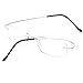 LianSan Designer Titanium Rimless Mens Reading Glasses women Readers Glasses 8013 (+1.25, silver)