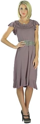 Mikarose Knee-Length Short Sleeve Spring Dress- Karissa Lilac, Size 2XL (20)