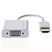 CableCreation HDMI to VGA Adapter, HDMI Male to VGA Female Converter, for PC Laptop Notebook HD DVD and More, White Color