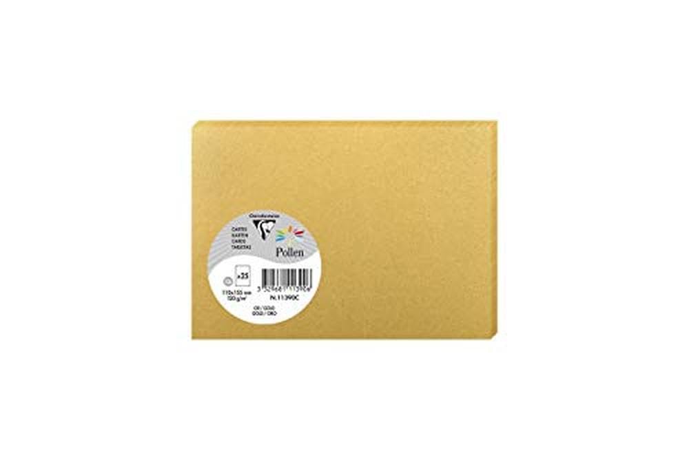 Clairefontaine 111390C Gold Iridescent Paper Pack of 25 Plain Cards C6 (11x15,5cm) 210gsm Invitation Events Correspondence Pollen Range Smooth Premium Paper — image 1