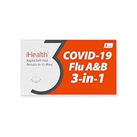 iHealth COVID-19, Flu A&B 3-in-1 Antigen Rapid Test, Results in 15 Minutes, FDA Authorized OTC Flu & COVID Home Test, with Non-invasive Nasal Swab, Easy to Use & No Discomfort (1 Pack, 4 Tests Total)
